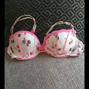 Pink victoria's secret cherry candy push up bra